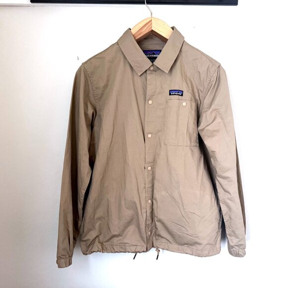 PATAGONIA Mens Khaki Snap Lightweight All-Wear Hemp Coaches Jacket Medium - Picture 2 of 13